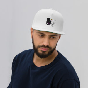 Heart and Hands White Flat Bill Cap