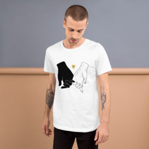 Heart and Hands Unisex White Cotton T-shirt